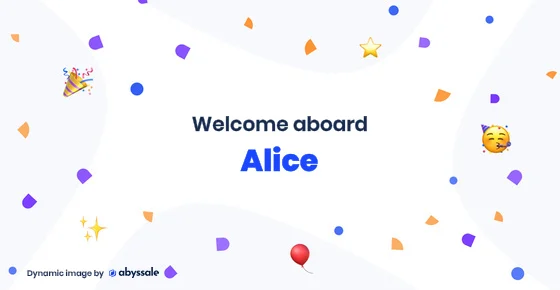 Welcome banner, variant: Alice