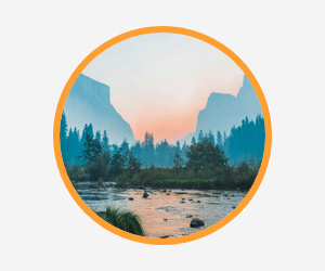 Orange frame following a circle mask