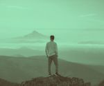 Duotone brown pale green