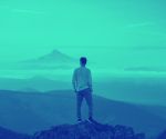 Duotone deep blue green