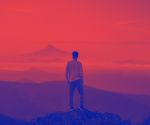 Duotone deep blue red