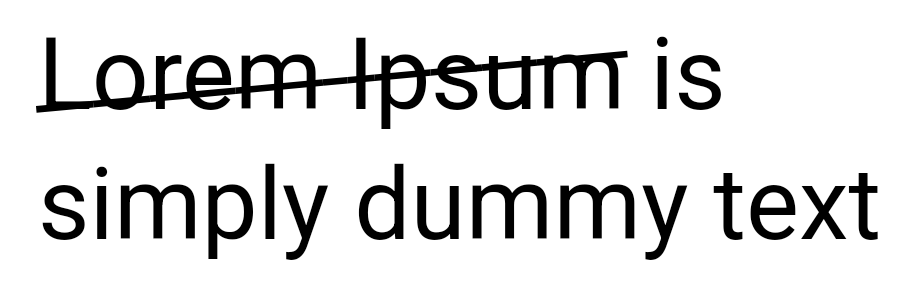 Text diagonal strikethrough