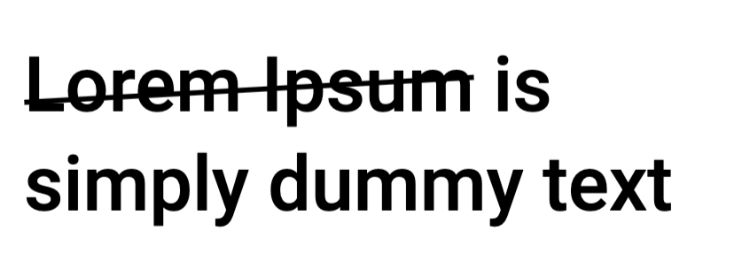 Text diagonal strikethrough