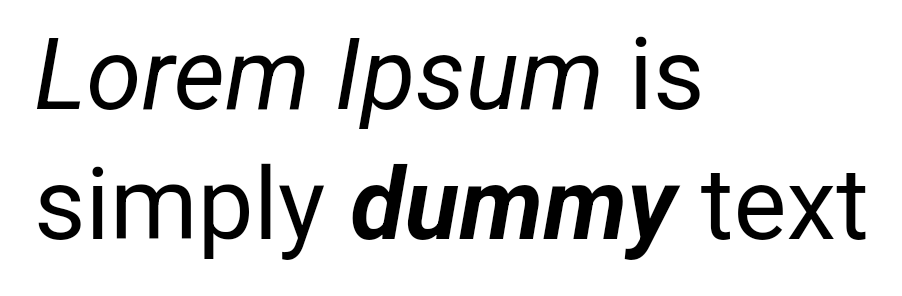Text italic partial