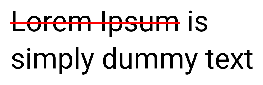 Text strikethrough colored