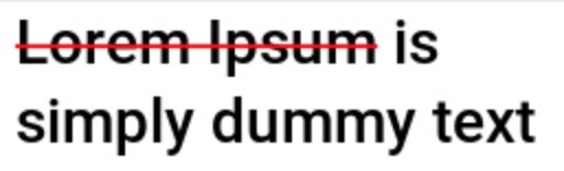 Text strikethrough colored
