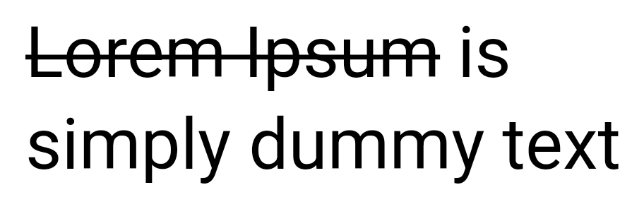 Text strikethrough