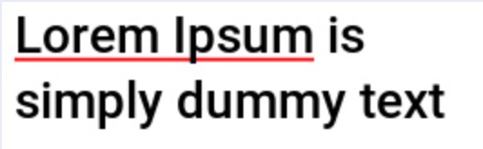 Text underline colored