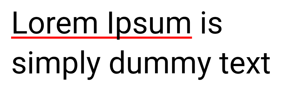 Text underline colored