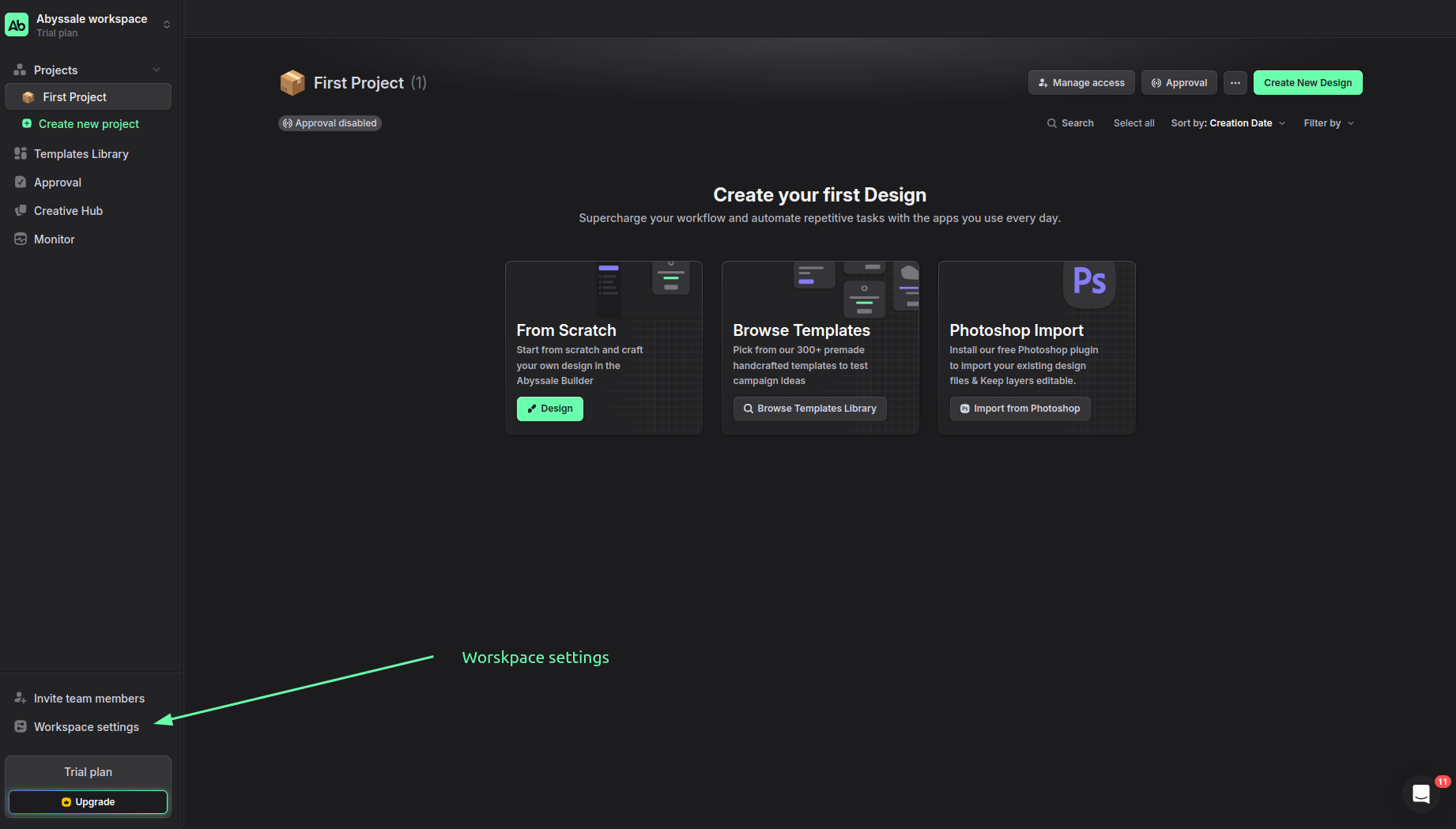 Workspace settings